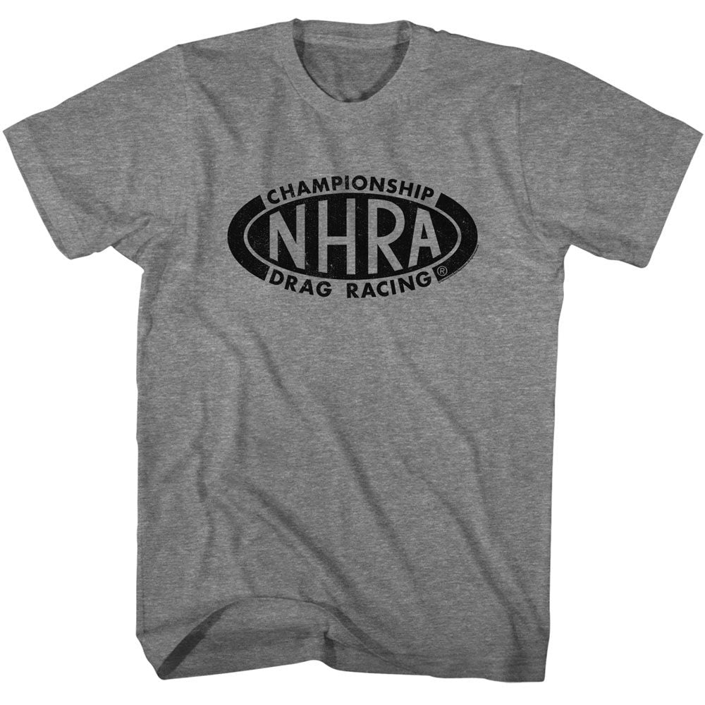 NHRA-NHRA CHAMPIONSHIP LOGO-GRAPHITE HEATHER ADULT S/S TSHIRT