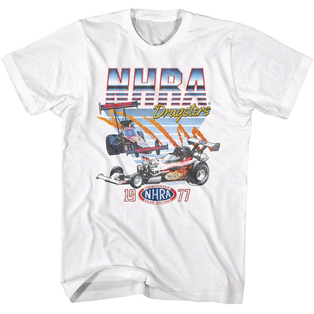 NHRA-NHRA ZOOMY DRAGSTERS-WHITE ADULT S/S TSHIRT