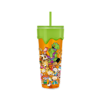 Thumbnail for Nickelodeon 90's Multi Character Group Slime 26oz. Plastic Drip Tumbler – 12 pc ppk ($6.00 each)