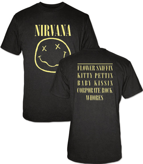 NIRVANA SMILEY 2-SDIED MENS T-SHIRT