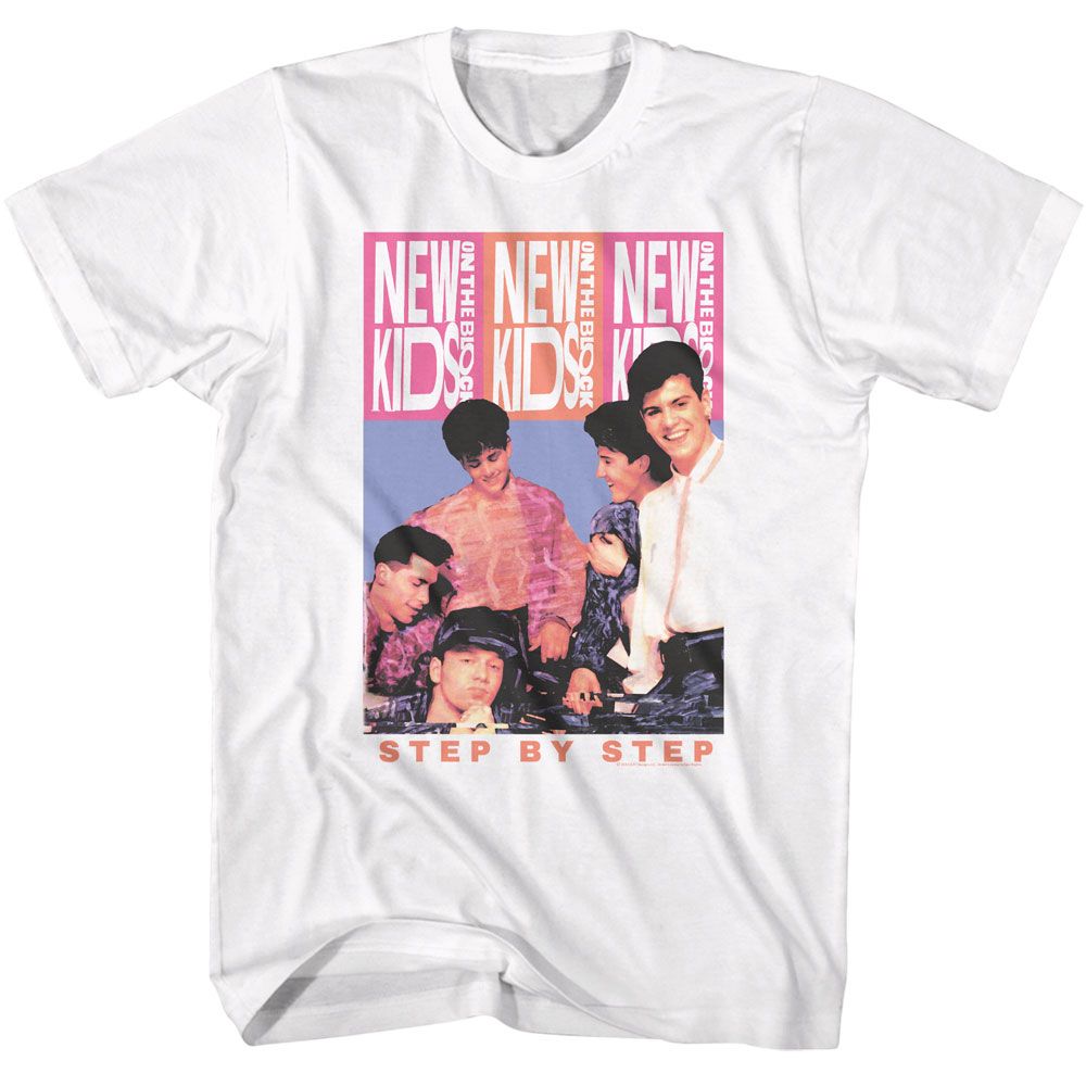NEW KIDS ON THE BLOCK-NKOTB TRIPLE LOGO-WHITE ADULT S/S TSHIRT