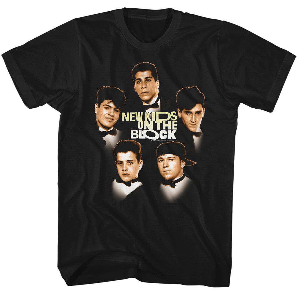 NEW KIDS ON THE BLOCK-NKOTB SUIT PICTURES-BLACK ADULT S/S TSHIRT