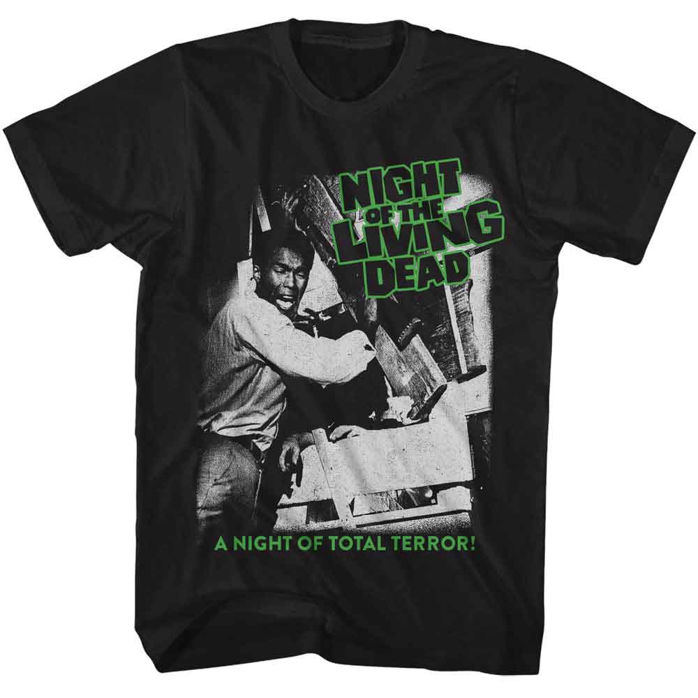 NIGHT OF THE LIVING DEAD-NOTLD TOTAL TERROR-BLACK ADULT S/S TSHIRT