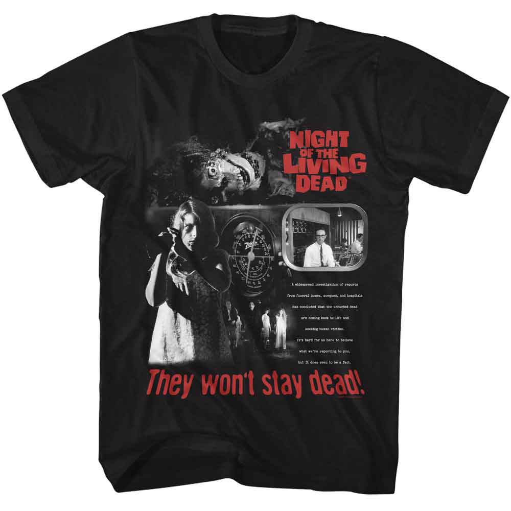NIGHT OF THE LIVING DEAD-NOTLD WONT STAY DEAD-BLACK ADULT S/S TSHIRT