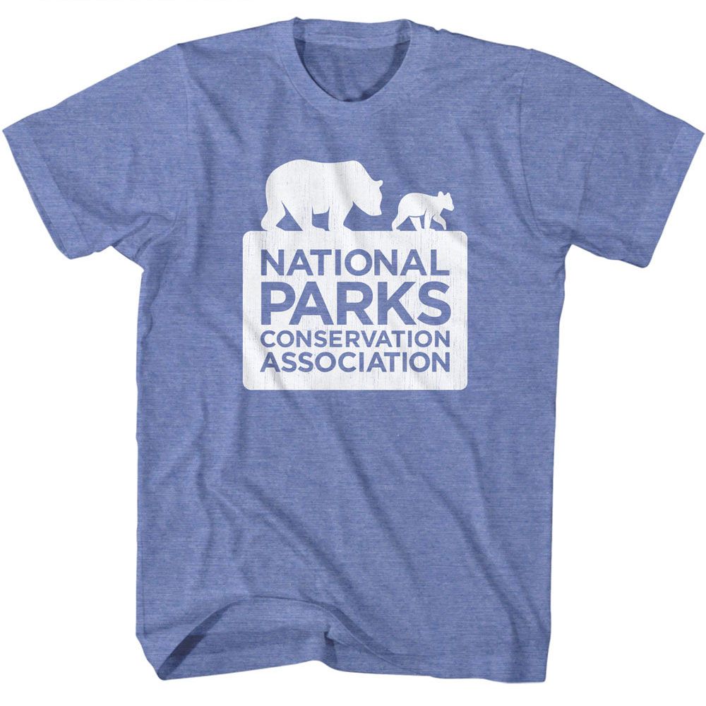 NPCA-NATIONAL PARKS LOGO-LIGHT BLUE HEATHER ADULT S/S TSHIRT