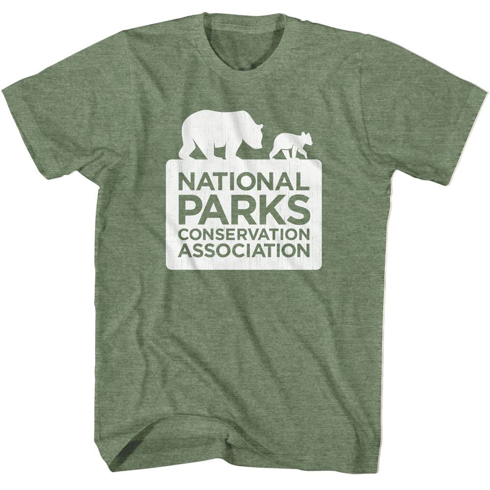 NPCA-NATIONAL PARKS LOGO-MILITARY GREEN HEATHER ADULT S/S TSHIRT