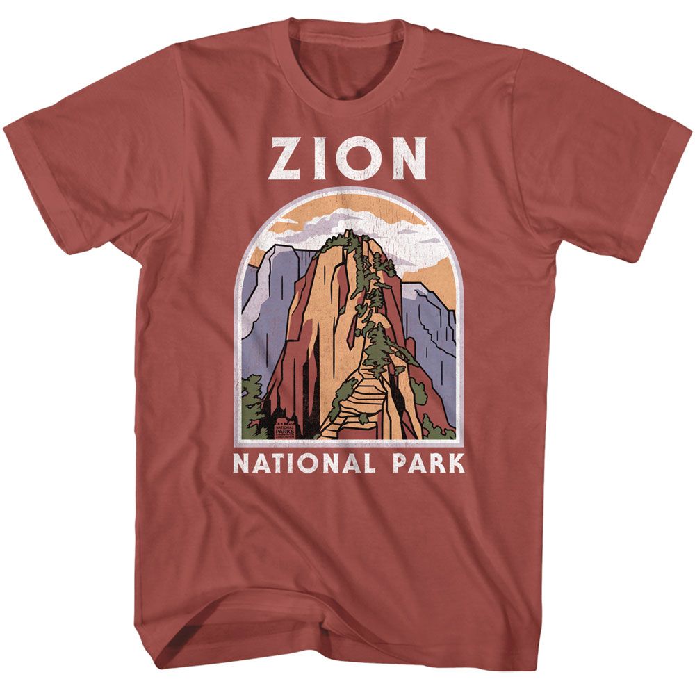 NPCA-ZION ANGELS LANDING-TERRACOTTA ADULT S/S TSHIRT
