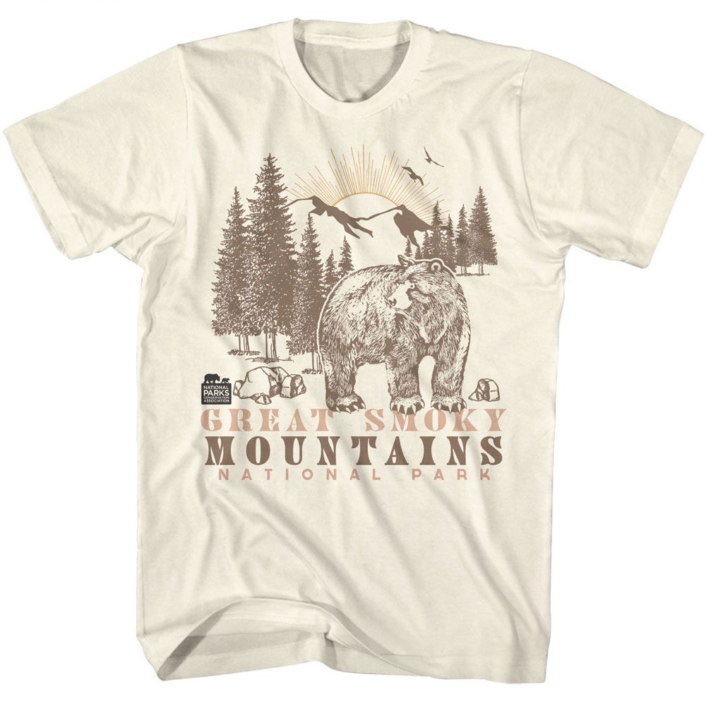 NPCA-BEAR AND MOUNTAINS-NATURAL ADULT S/S TSHIRT