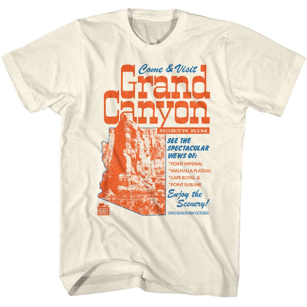 NATIONAL PARKS-COME VISIT GRAND CANYON-NATURAL ADULT S/S TSHIRT