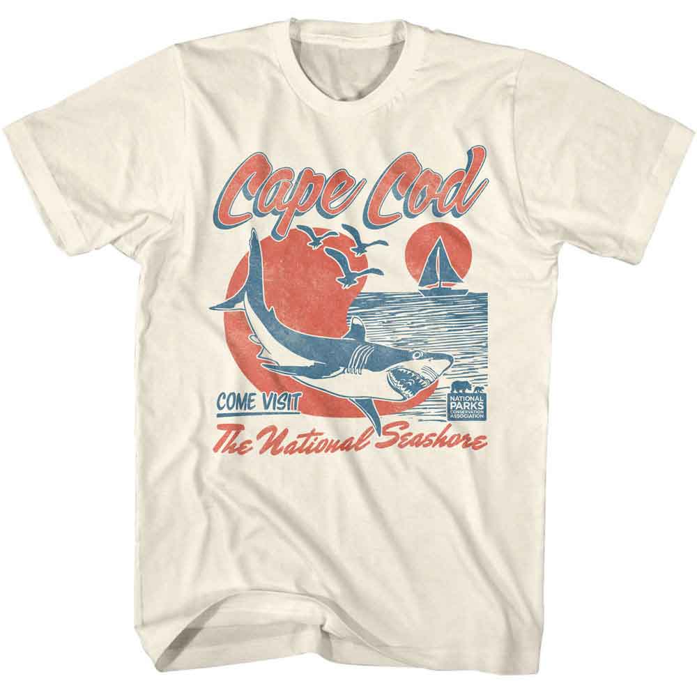 NATIONAL PARKS-NATIONAL SEASHORE SHARK-NATURAL ADULT S/S TSHIRT