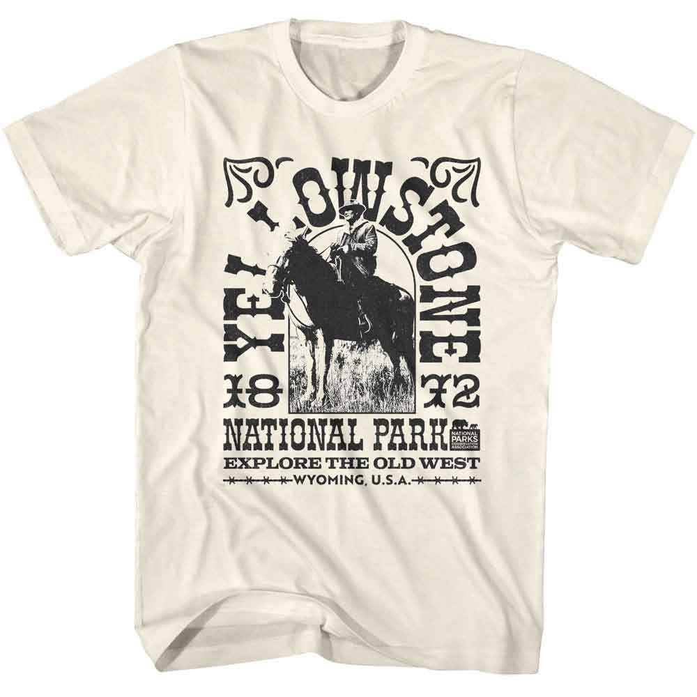 NATIONAL PARKS-YELLOWSTONE 1872-NATURAL ADULT S/S TSHIRT