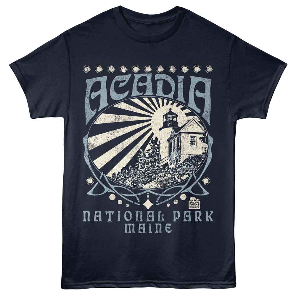 National Parks - Acadia Shining Lighthouse T-Shirt