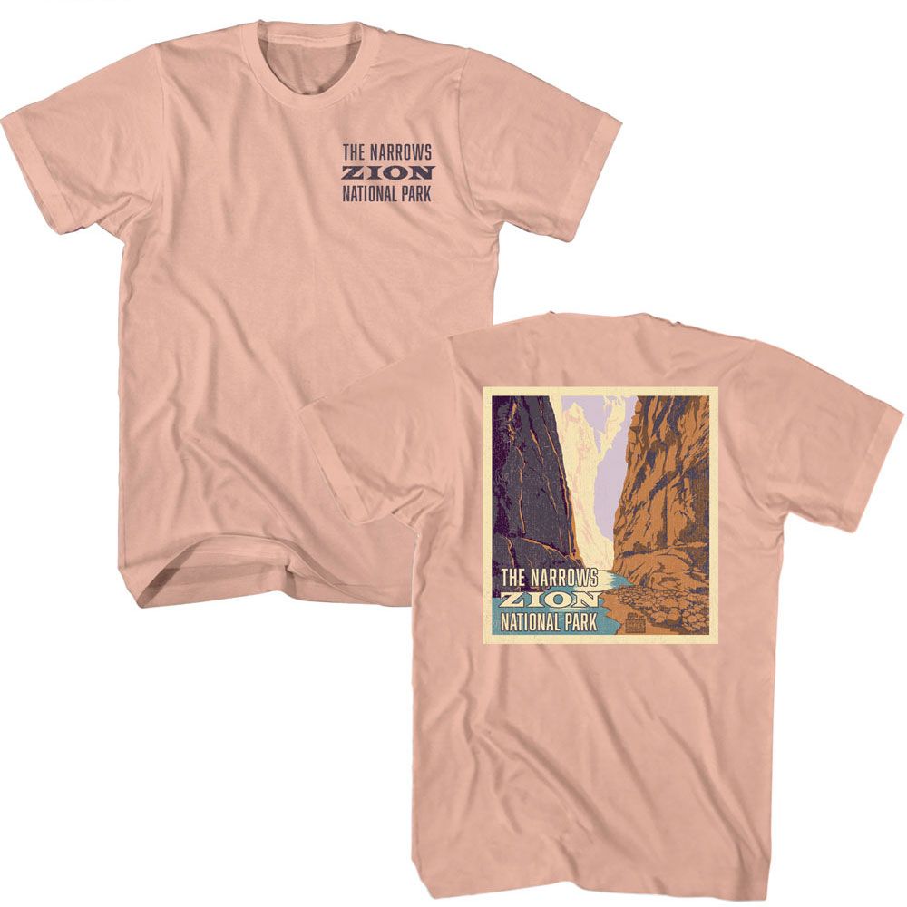 NPCA-ZION NARROWS FRONT BACK-PEACH ADULT S/S TSHIRT