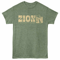 Thumbnail for National Parks - Zion Utah Military Green Heather T-Shirt