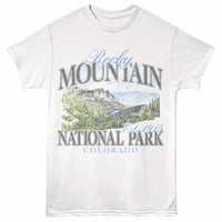 Thumbnail for National Parks - Rocky Mountain Landscape White T-Shirt (5248)