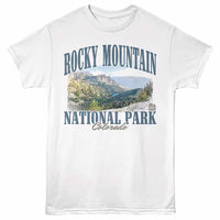 Thumbnail for National Parks - Rocky Mountain Landscape White T-Shirt (5253)