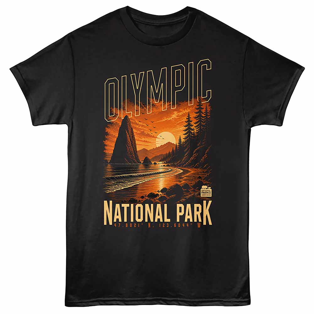 National Parks - Olympic Coordinates T-Shirt