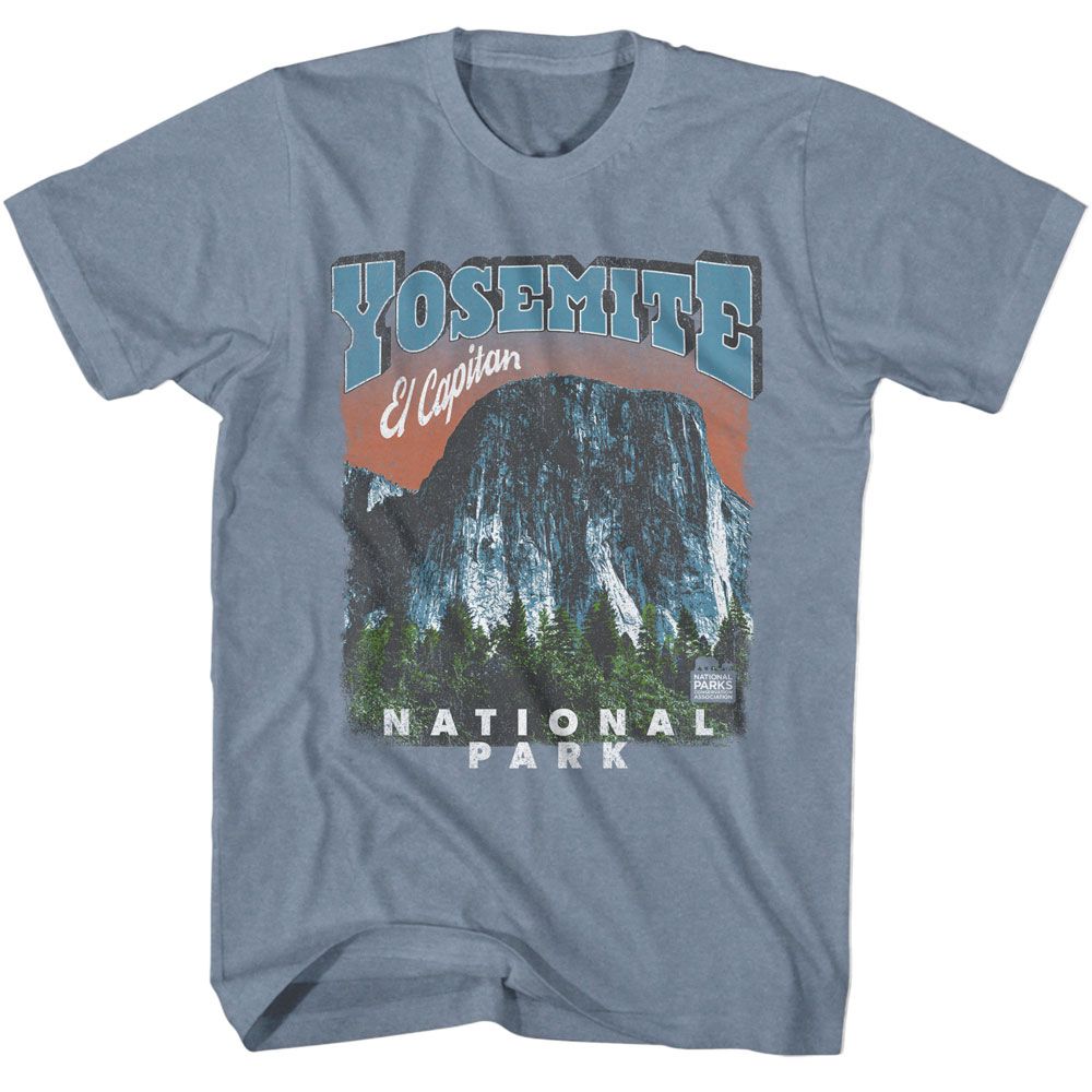 NPCA-YOSEMITE EL CAPITAN-INDIGO HEATHER ADULT S/S TSHIRT