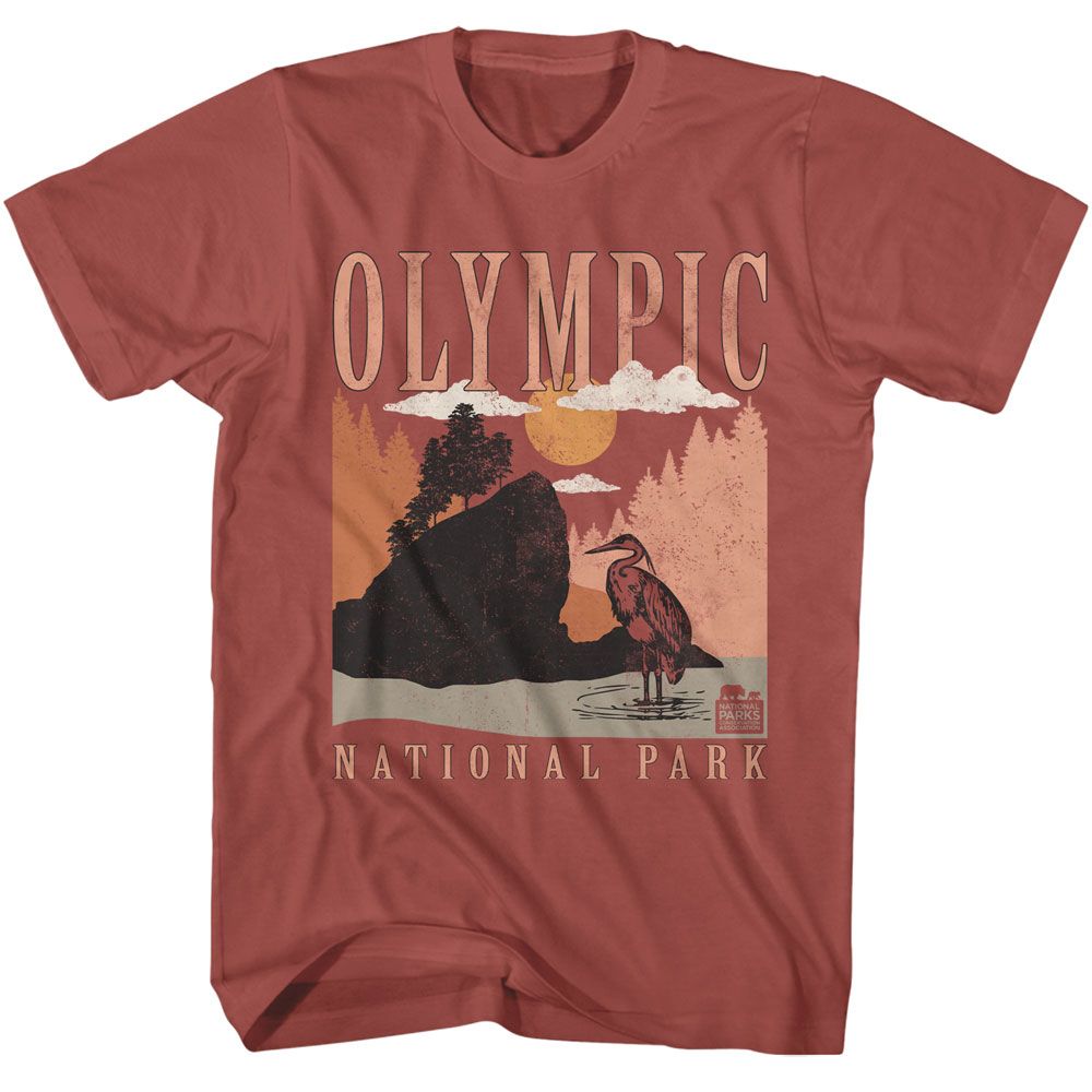 NPCA-OLYMPIC MINIMALIST LANDSCAPE-TERRACOTTA ADULT S/S TSHIRT