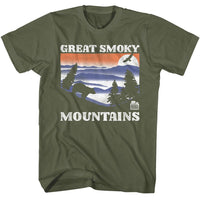 Thumbnail for NPCA-GSM BEAR AND MTNS DARK-MILITARY GREEN ADULT S/S TSHIRT