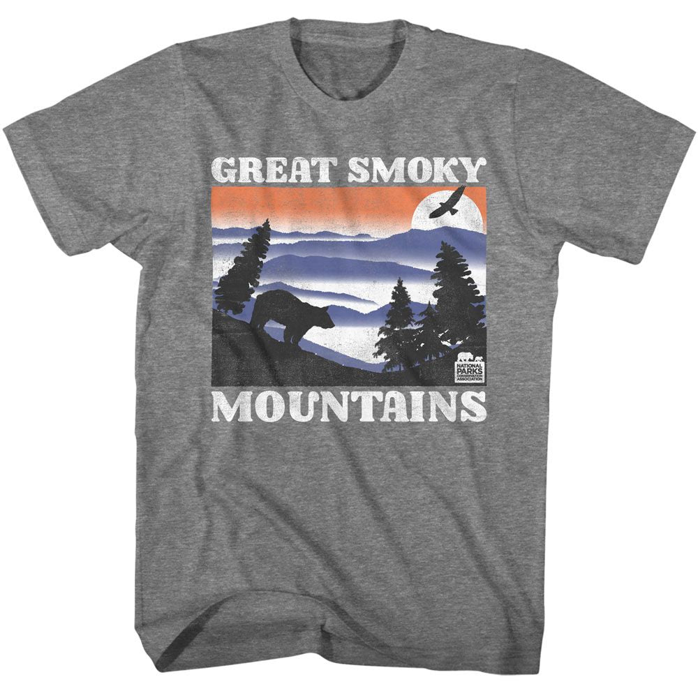 NPCA-GSM BEAR AND MNTNS LIGHT-GRAPHITE HEATHER ADULT S/S TSHIRT