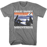 Thumbnail for NPCA-GSM BEAR AND MNTNS LIGHT-GRAPHITE HEATHER ADULT S/S TSHIRT