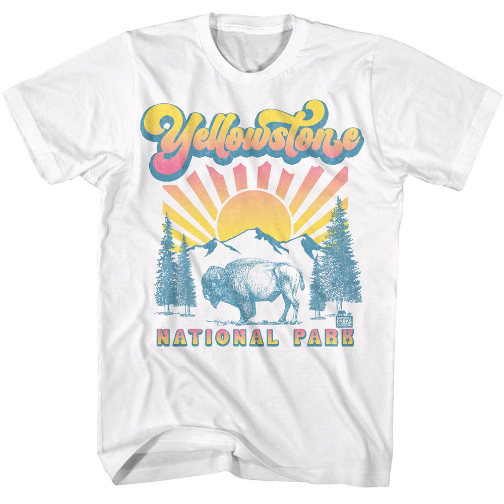 NPCA-BUFFALO WITH GRADIENT SUN-WHITE ADULT S/S TSHIRT