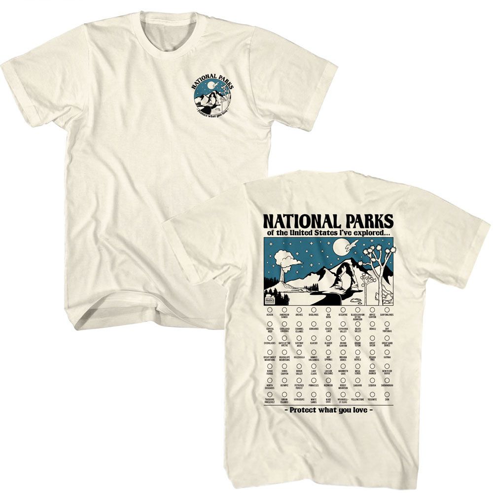 NPCA-NATIONAL PARKS CHECK LIST-NATURAL ADULT S/S TSHIRT