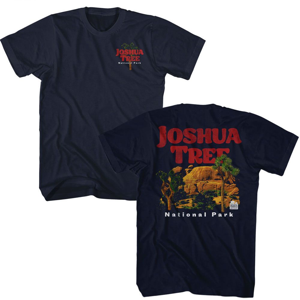 NPCA-JOSHUA TREE AND ROCKS-NAVY ADULT S/S TSHIRT
