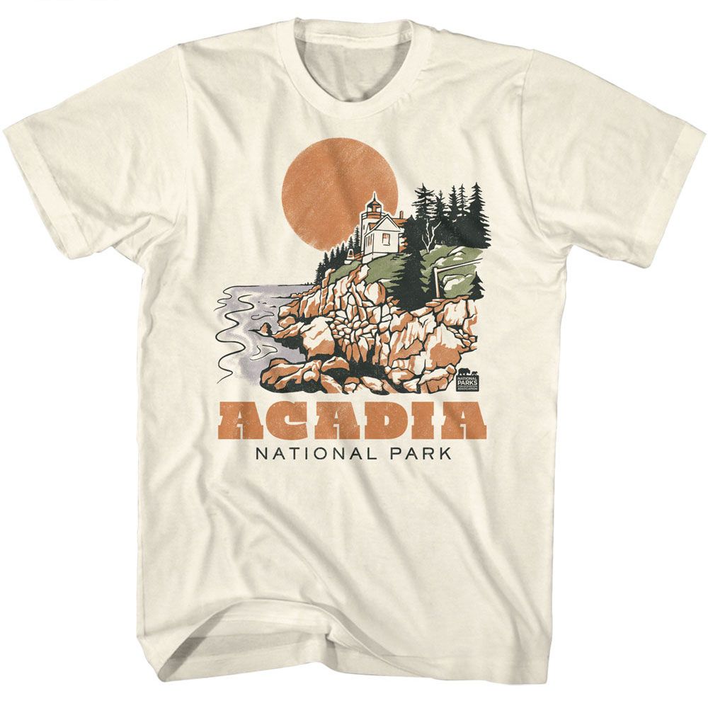 NPCA-ACADIA DRAWN LIGHTHOUSE-NATURAL ADULT S/S TSHIRT