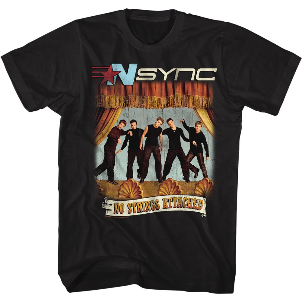 NSYNC-NO STRINGS NO WORDS-BLACK ADULT S/S TSHIRT