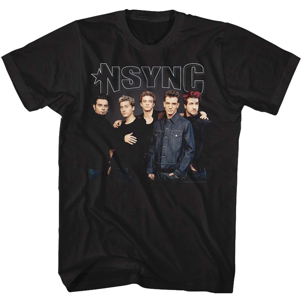 NSYNC-STARK GROUP SHOT-BLACK ADULT S/S TSHIRT