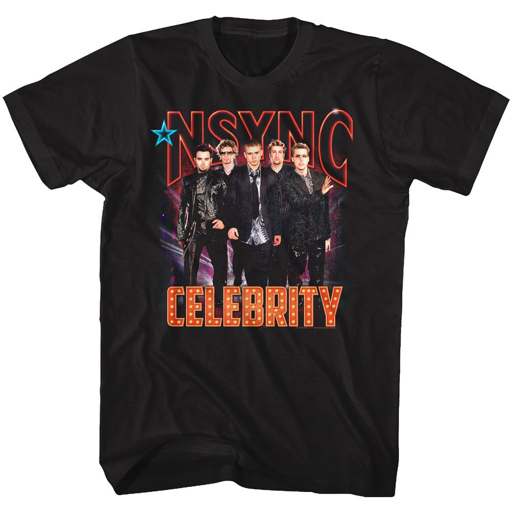 NSYNC-CELEBRITY-BLACK ADULT S/S TSHIRT
