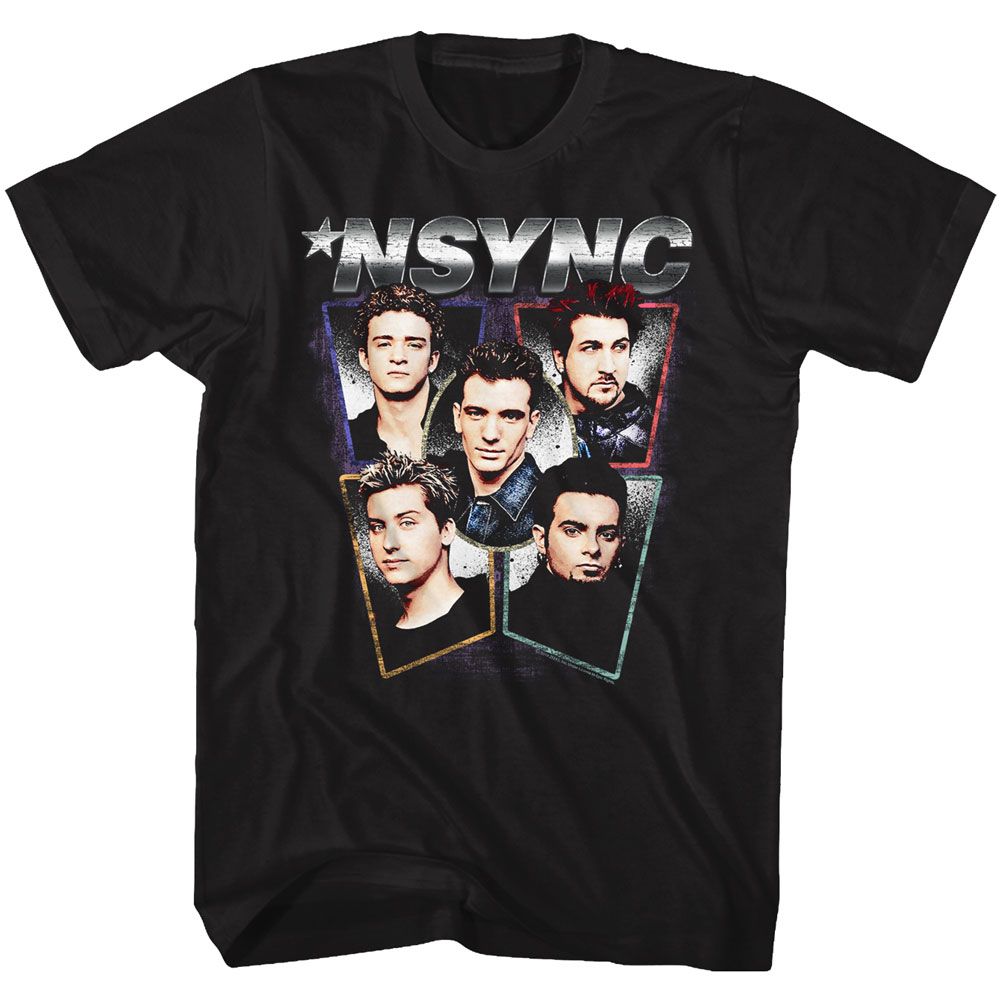 NSYNC-HEADS-BLACK ADULT S/S TSHIRT