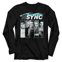 Thumbnail for NSYNC-BLUE FLAME-BLACK ADULT L/S TSHIRT