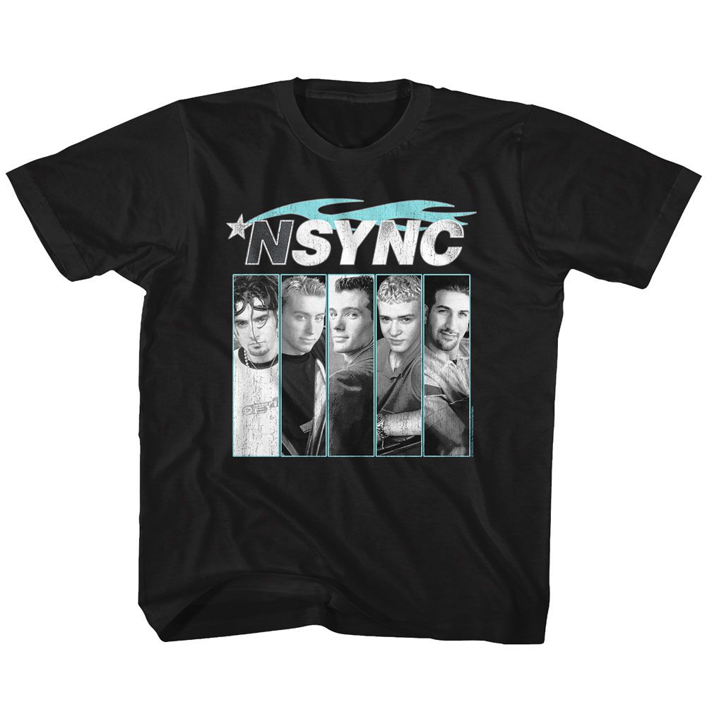 NSYNC-BLUE FLAME-BLACK YOUTH S/S TSHIRT