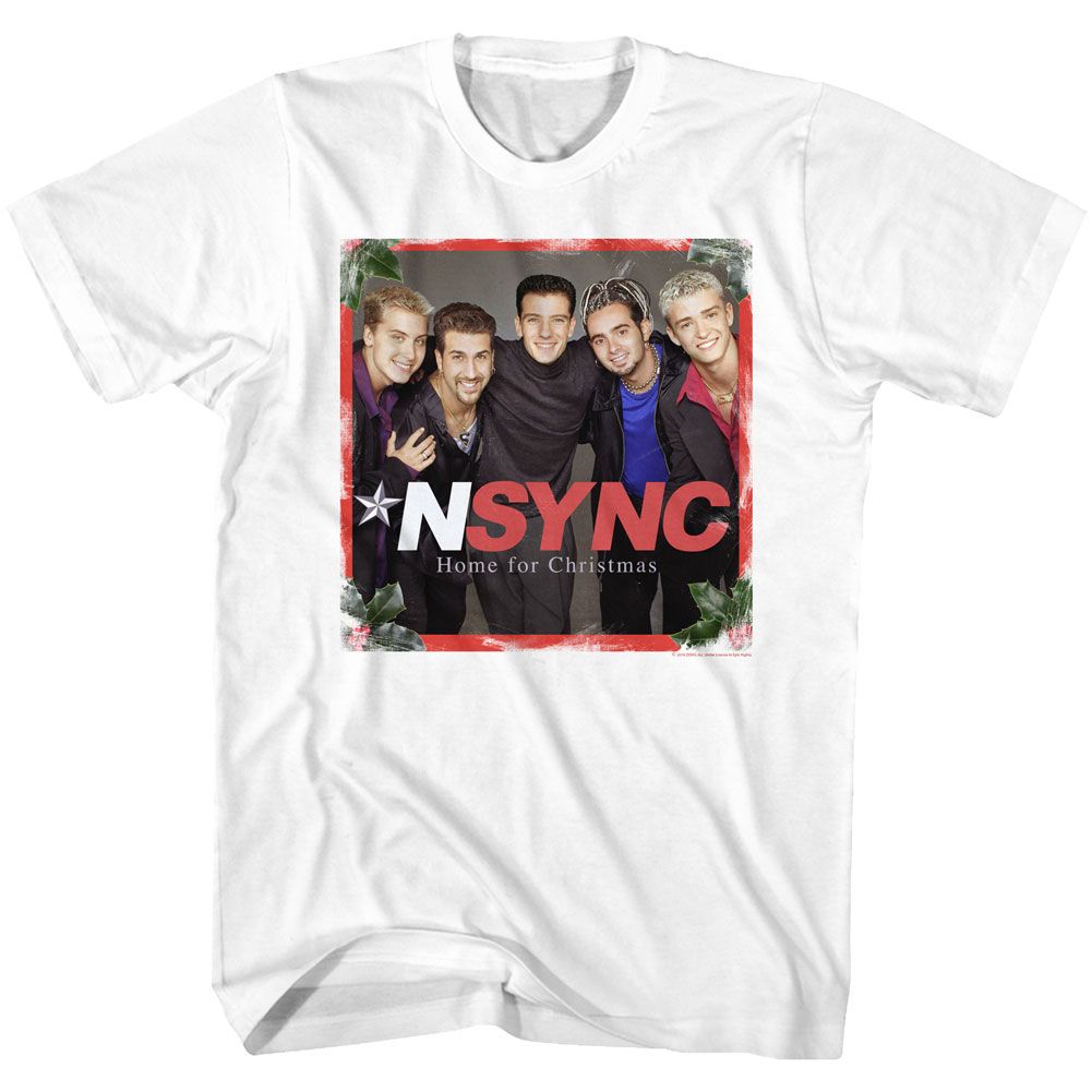 NSYNC-HOME FOR CHRISTMAS-WHITE ADULT S/S TSHIRT