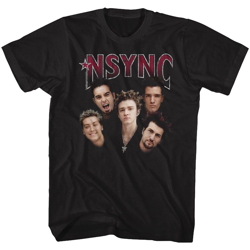 NSYNC-GROUP SHOT-BLACK ADULT S/S TSHIRT