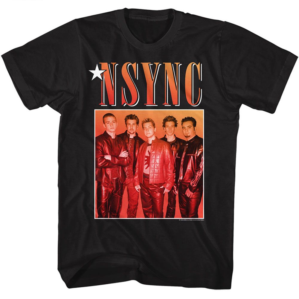 NSYNC-NSYNC GRADIENT BOX-BLACK ADULT S/S TSHIRT