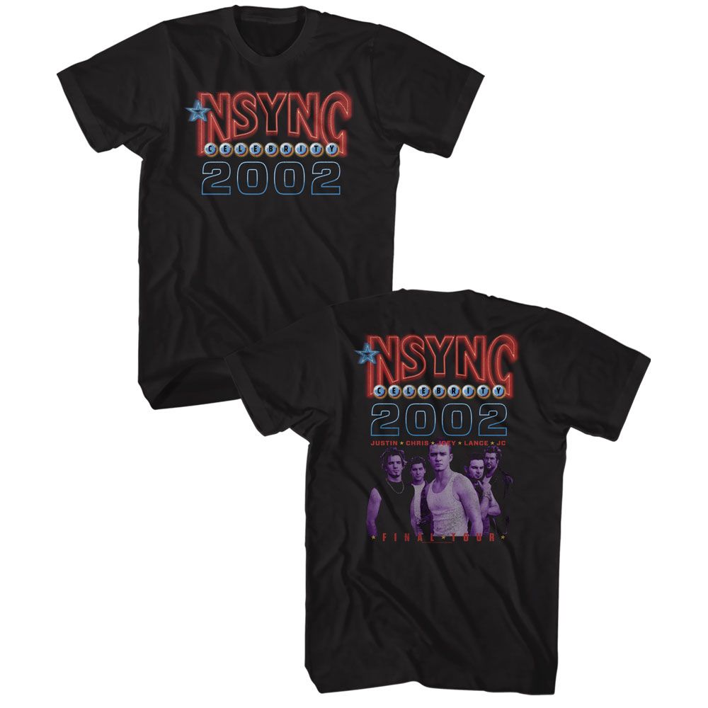 NSYNC-CELEBRITY 2002-BLACK ADULT S/S TSHIRT