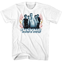 Thumbnail for NSYNC-FLAMES-WHITE ADULT S/S TSHIRT