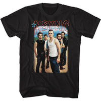 Thumbnail for NSYNC-BLU SKIES AND LOGO-BLACK ADULT S/S TSHIRT