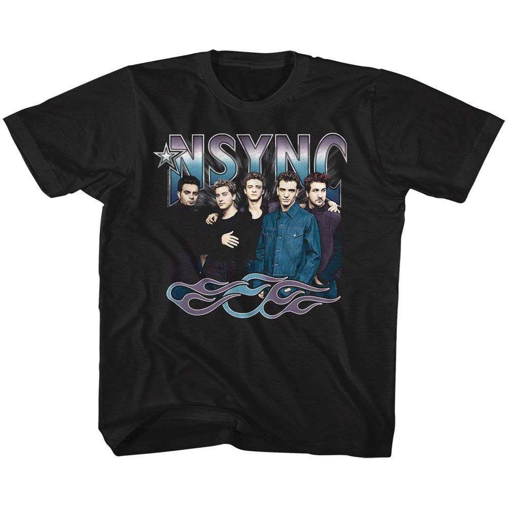 NSYNC-NSYNC COOL TONES AND FLAMES-BLACK TODDLER S/S TSHIRT