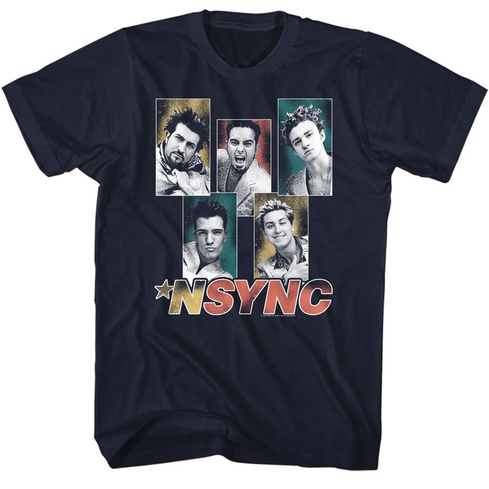 NSYNC-NSYNC SPARKLY BOXES-NAVY ADULT S/S TSHIRT