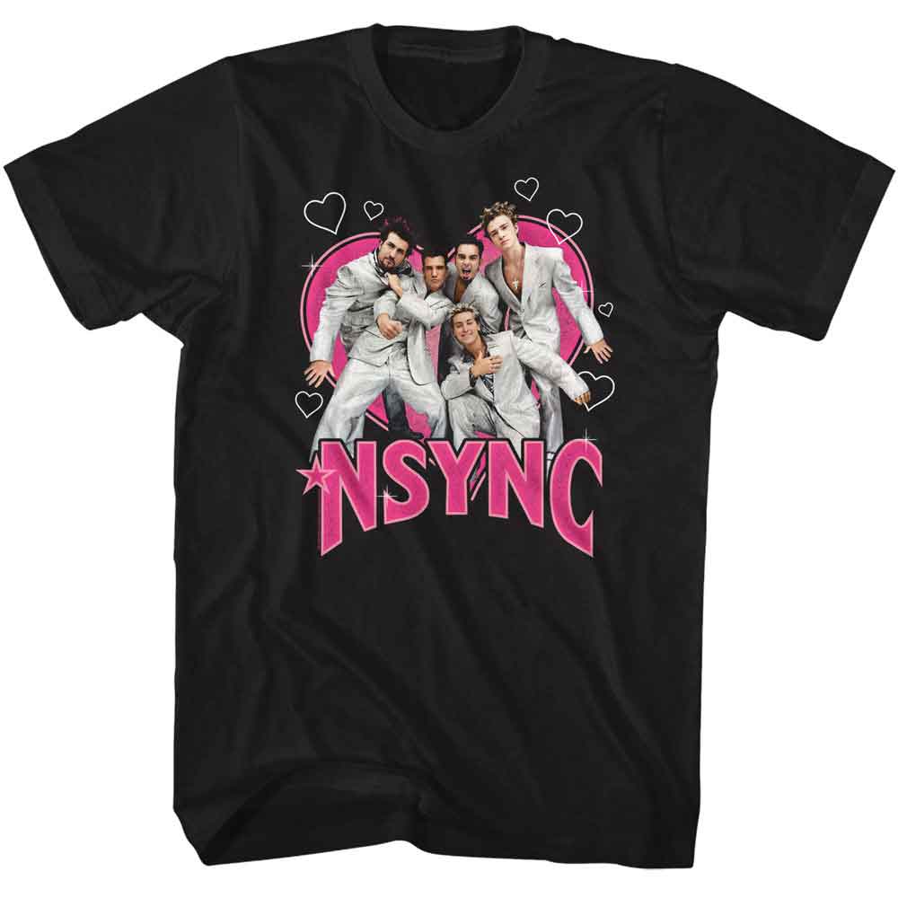 NSYNC-NSYNC HEARTTHROB-BLACK ADULT S/S TSHIRT