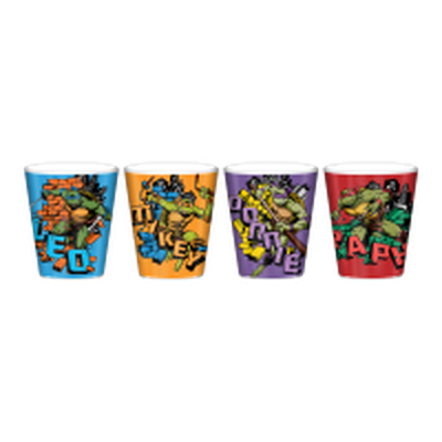TMNT Brick Names 4pc 1.5oz Plastic Mini Cup Set – 24 pc ppk ($3.50 each)