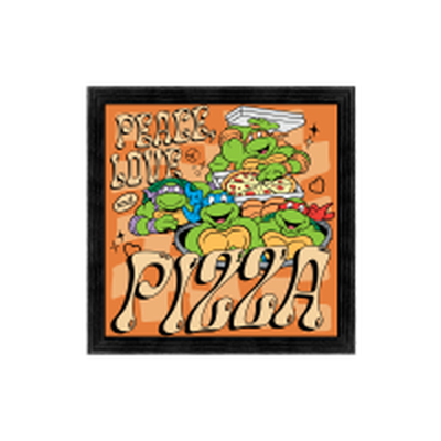 TMNT Peace Love and Pizza Gel Coat  6" x 6" Framed MDF Wall Art – 36 pc ppk ($2.50 each)