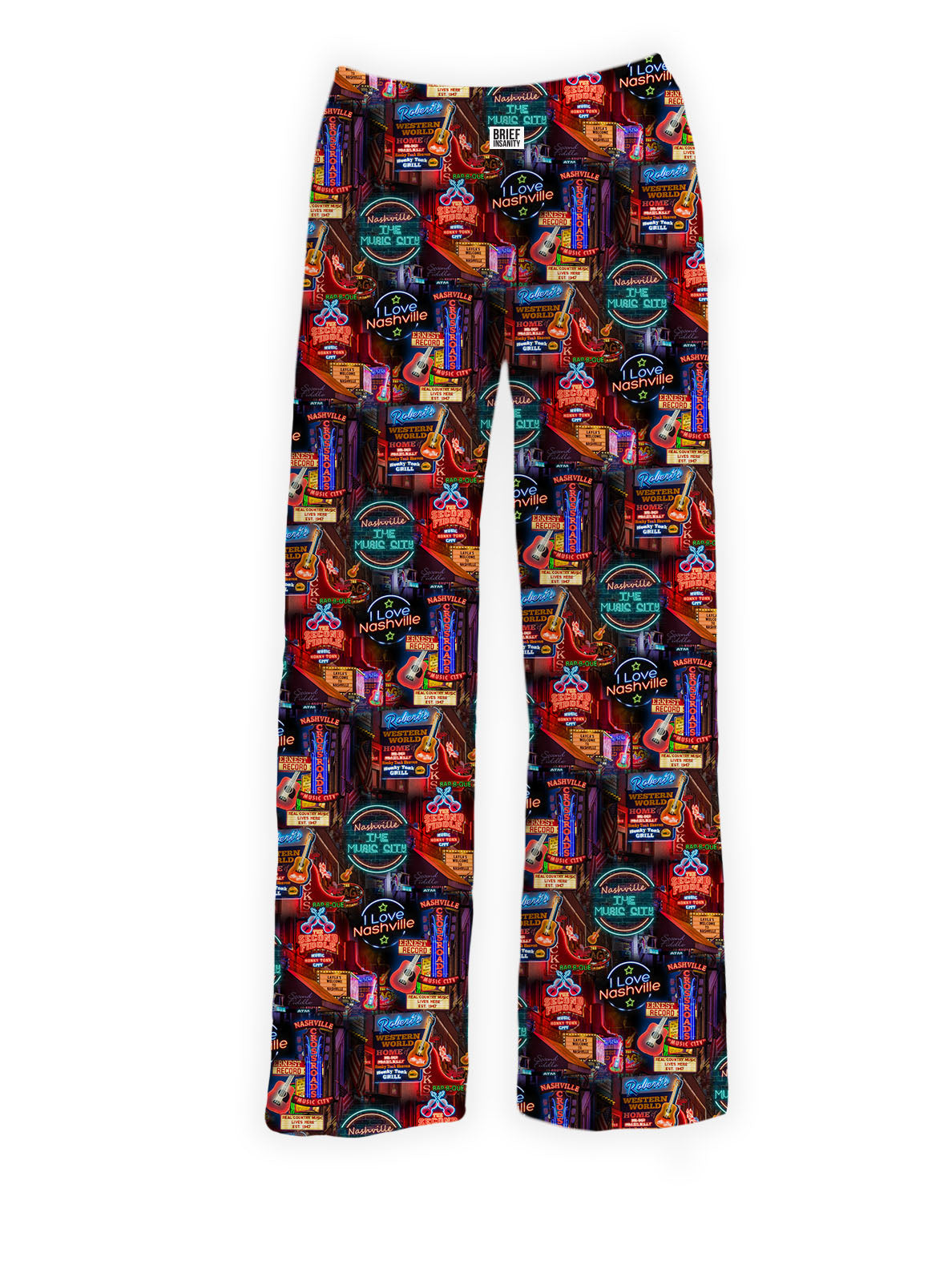 BRIEF INSANITY Nashville Neon Sign Pattern Lounge Pants