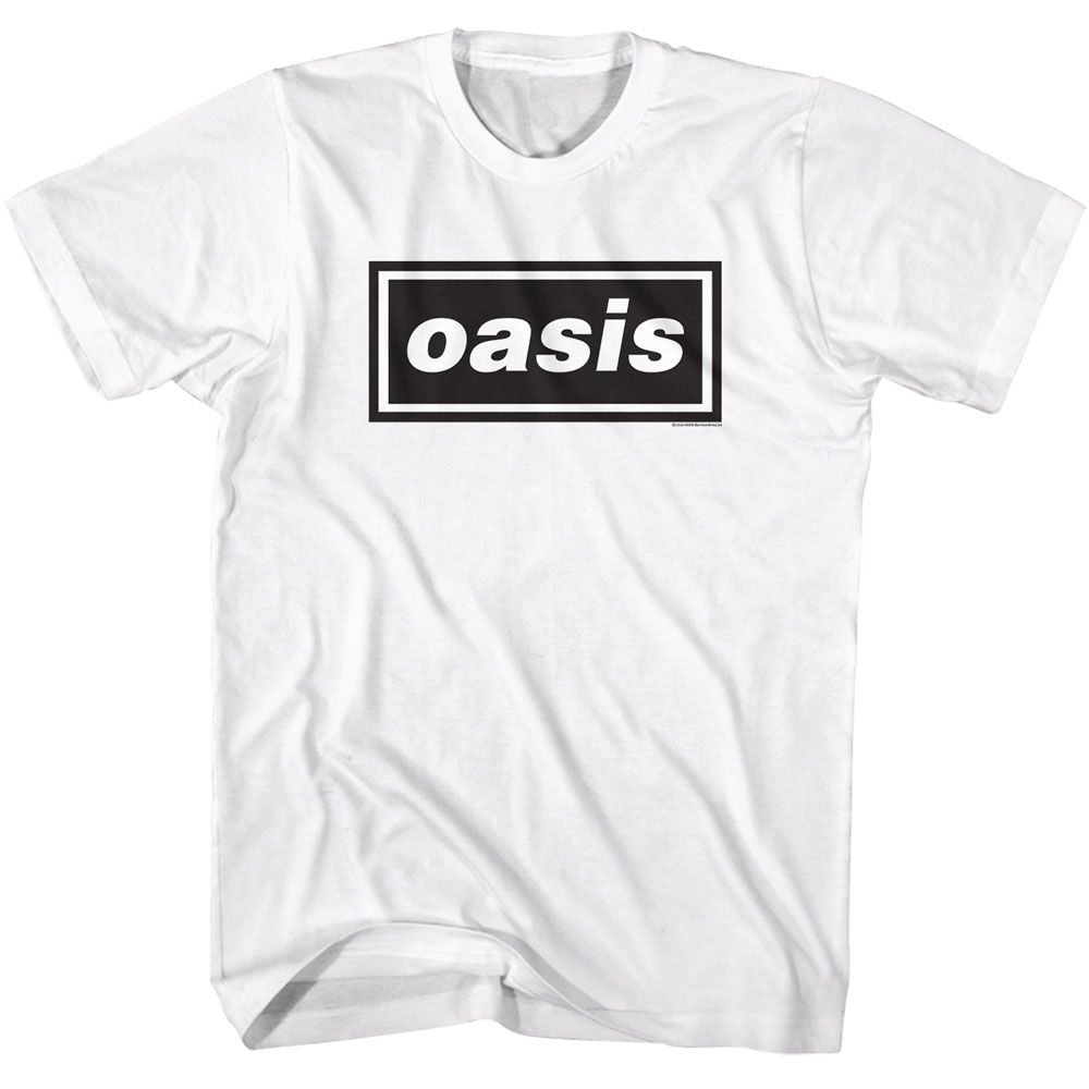 OASIS-OASIS RECTANGULAR LOGO-WHITE ADULT S/S TSHIRT