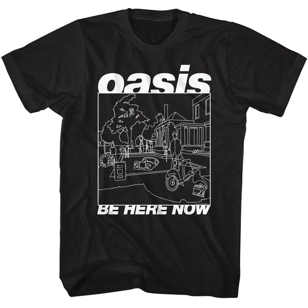 OASIS-OASIS BE HERE NOW LINE ART-BLACK ADULT S/S TSHIRT